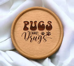 Pugs Not Drugs SVG Design - Paw Print Design SVG