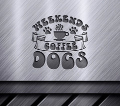 Weekend Coffee Dogs Design SVG - Paw Prints & Coffee Cup SVG