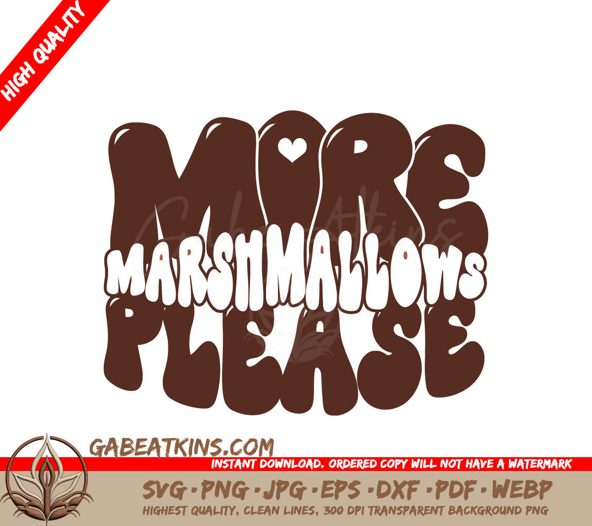 Huge Hot Chocolate More Marshmallows Please SVG Design SVG