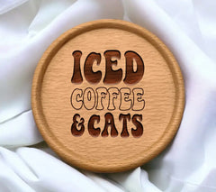 Iced Coffee & Cats SVG Design - Huge SVG