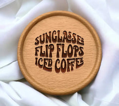 Iced Coffee Sunglasses Flip Flops SVG Design SVG