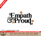 Black & Orange Empath & Proud Design SVG - Kindness & Empathy Design SVG