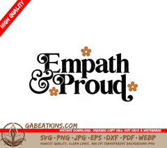 Black & Orange Empath & Proud Design SVG - Kindness & Empathy Design SVG