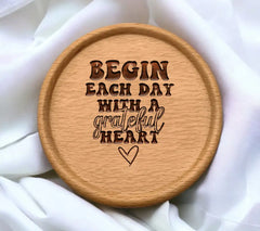 Grateful Heart SVG Begin Each Day with Gratitude - Huge Notebook Design SVG