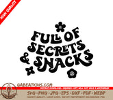 Full of Secrets & Snacks SVG Tote Bag Design SVG