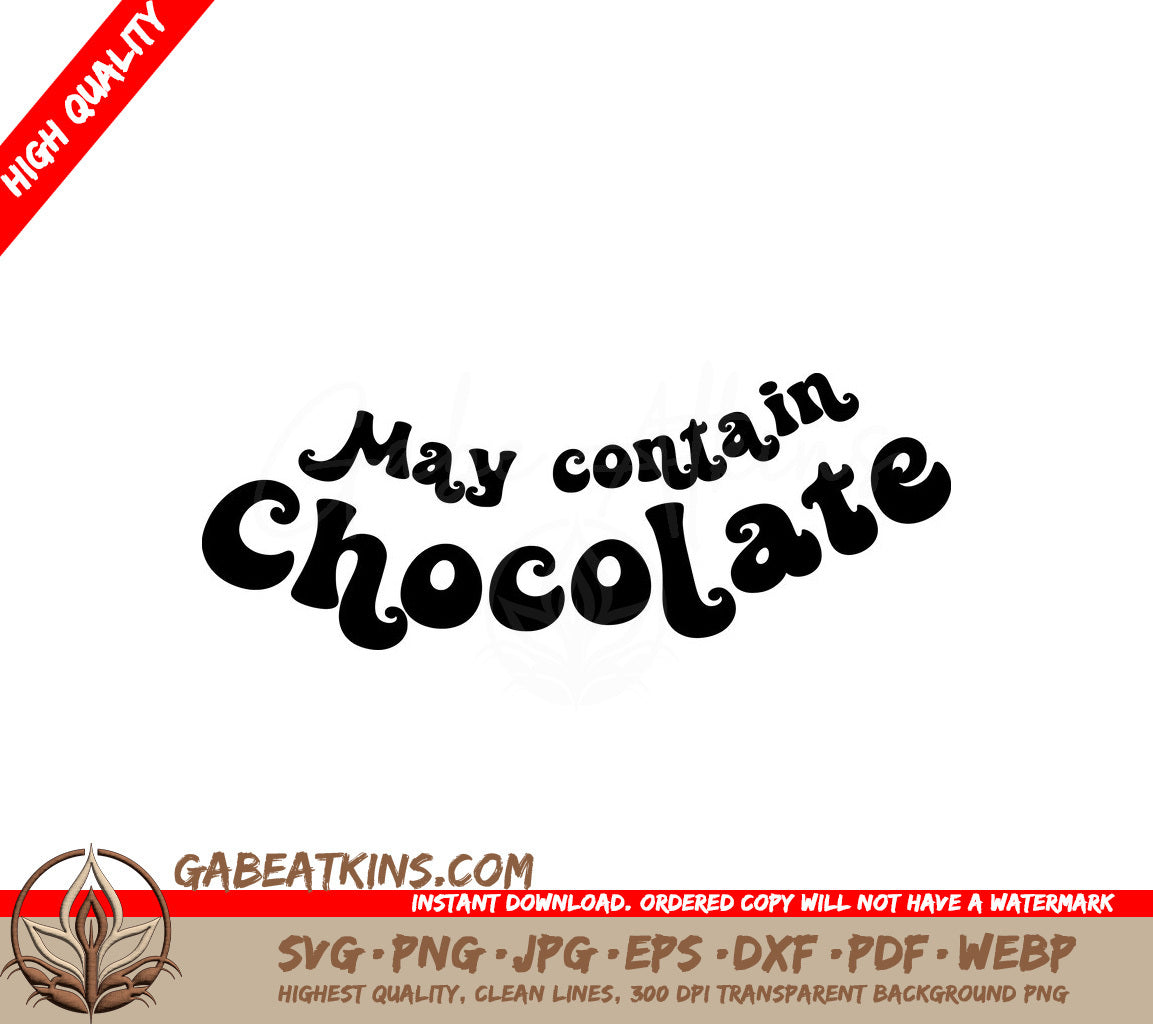 May Contain Chocolate SVG Tote Bag Design SVG
