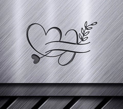 Heart with Leaves SVG - Monogram Design Illustration SVG