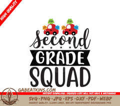 Second Grade Squad SVG - Two Cars & Monsters SVG