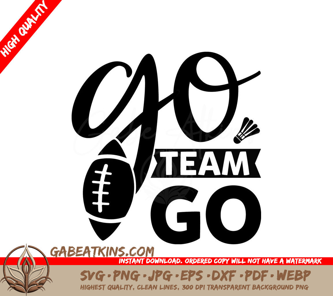 Go Team Go SVG Design - Sports Design SVG