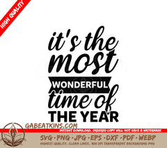 Its the Most Wonderful Time of the Year SVG - Festive Holiday Sign Design SVG