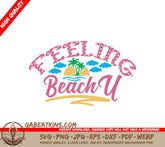Pink & Yellow Feeling Beachy SVG Design - Summer Beach Design SVG