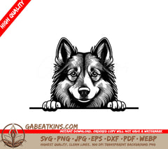 Husky Dog SVG - Icelandic Sheepdog Paws Up SVG