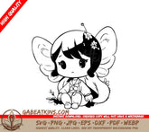 Cute  Fairy SVG - Angel with Wings & Flower Crown SVG