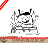 Cute Monster & Bee SVG Bundle  Drawing + Coffee Illustration SVG