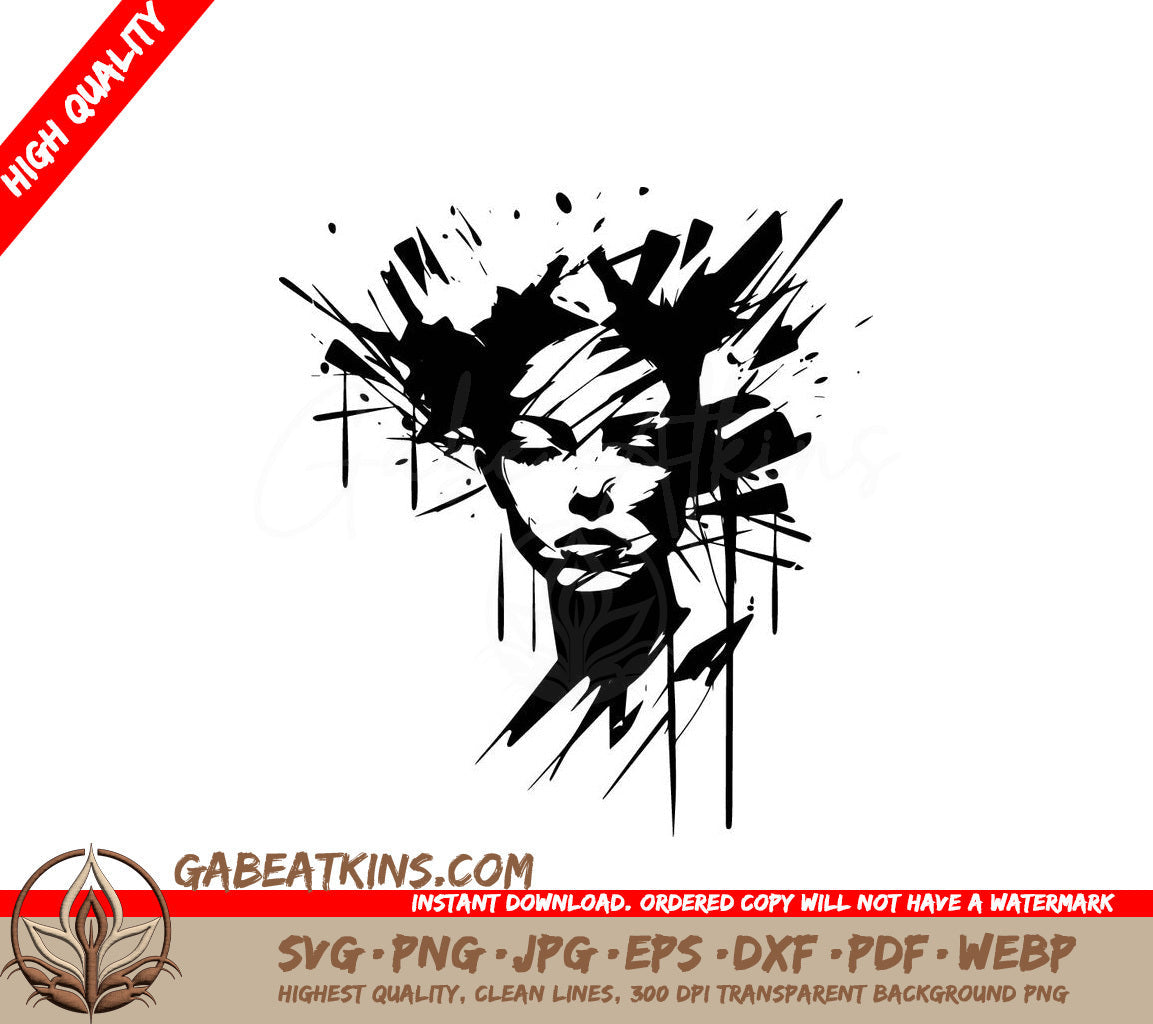 A Womans Face With A Cross In The Background SVG - Inkblot Diva SVG