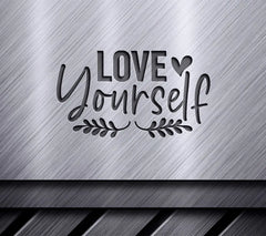 Love Yourself SVG - Design with Heart & Leaves SVG