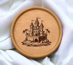 Castle Island SVG Intricate Sandcastle Sketch SVG