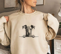 Italian Greyhound Peeking Over Wall - SVG SVG