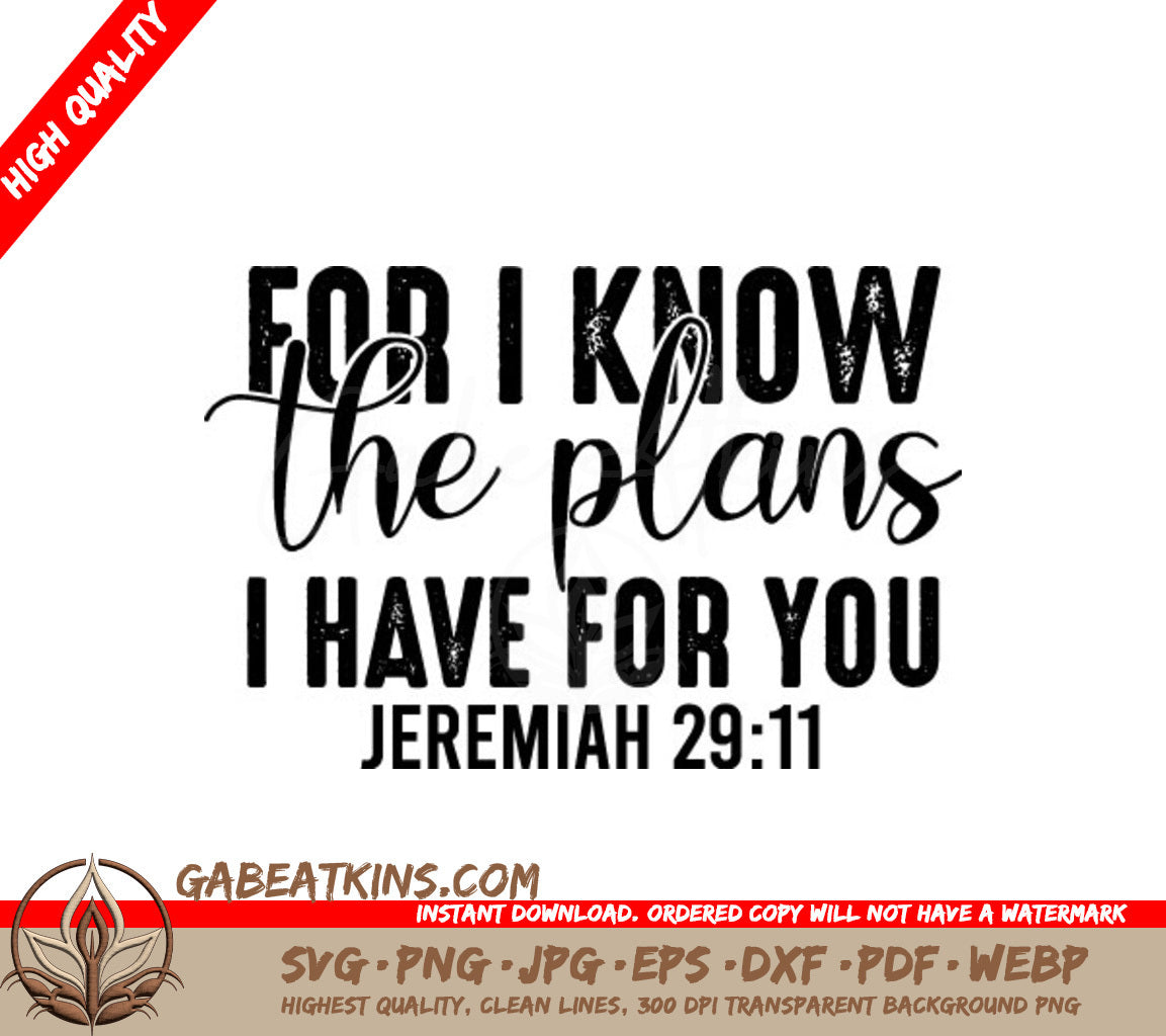 For I Know The Plans I Have For You - Jesus T-Shirt SVG Design SVG