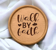 Walk By Faith SVG Design - Sign with Hearts SVG