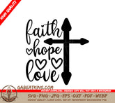 Faith, Hope, Love Cross SVG Design SVG