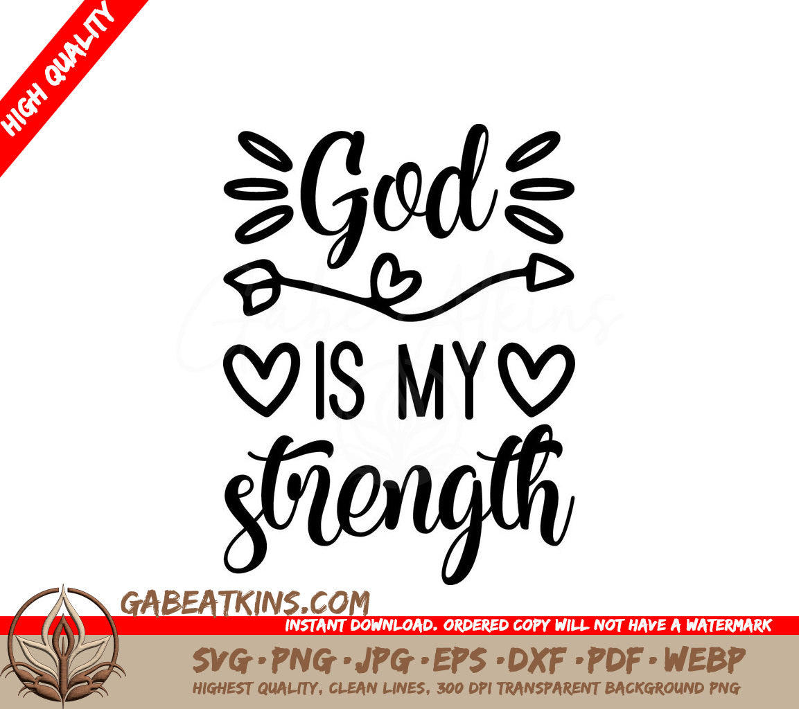 God Is My Strength SVG Design SVG