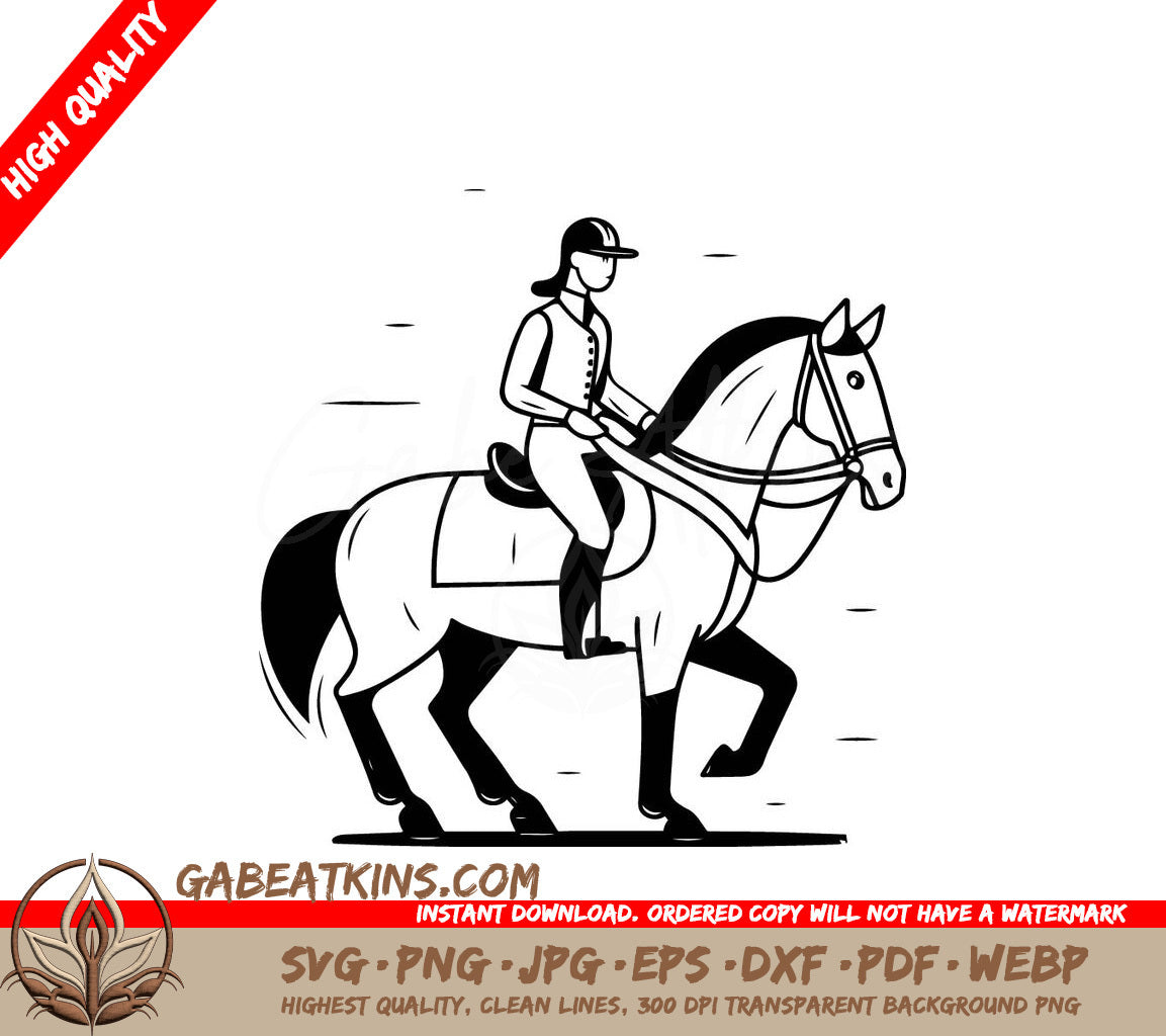A Man Riding A Horse SVG - Jockey on horseback Vector illustration in a flat style SVG