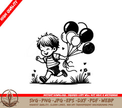 Joyful Balloon Sprint SVG Digital Product File