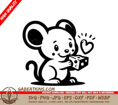 A Mouse Holding A Piece Of Cheese SVG - Joyful Cheese Lover SVG