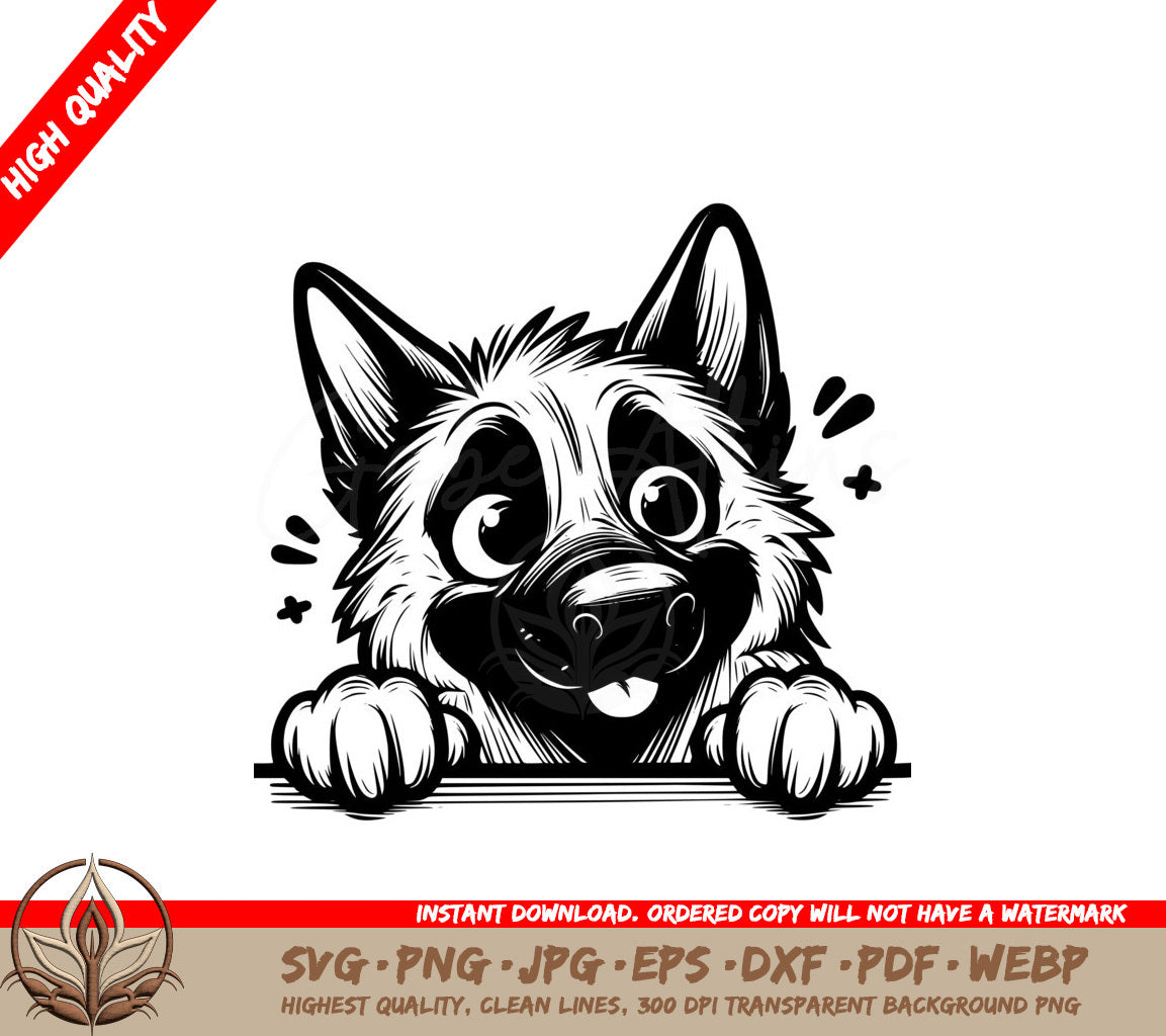 Joyful German Shepherd Play SVG