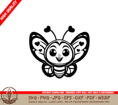 Joyful Heart Butterfly SVG - Digital Product (SVG, PNG, JPG, AI, PDF, DXF, EPS, WebP)