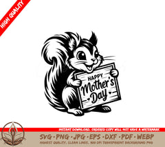 Joyful Mother's Day Squirrel SVG