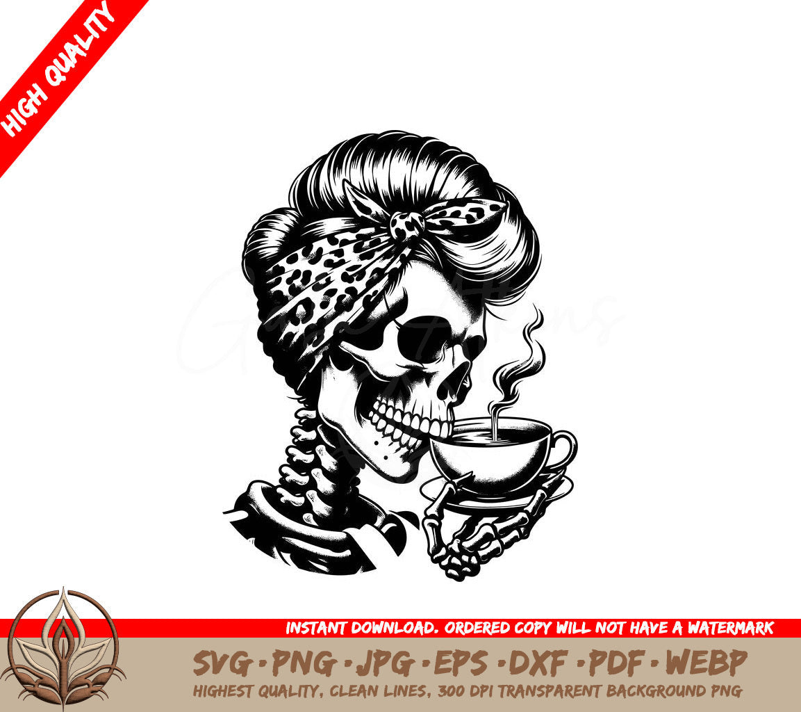 Just Woke Up Skull Mom SVG - Digital Product file in various formats