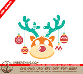 Kawaii Reindeer with Christmas Ornaments SVG SVG