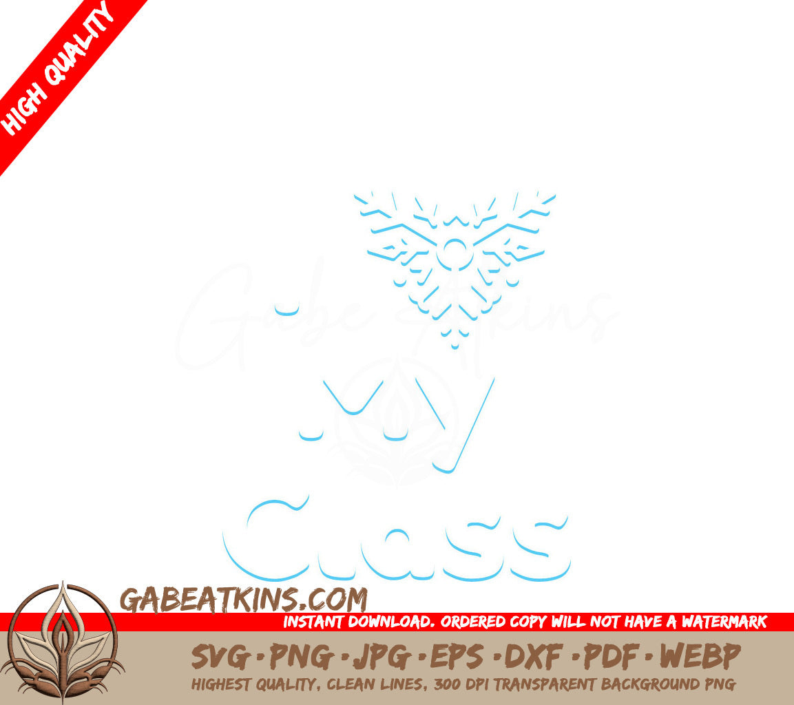 Kawaii Christmas Bird SVG with Class Text - Digital Download SVG