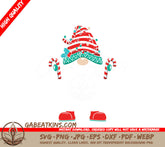 Kawaii Christmas Gnome with Candy Canes & Lights SVG SVG