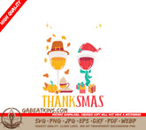 Kawaii Thanksmas Pilgrim Hat & Wine SVG Cut File SVG