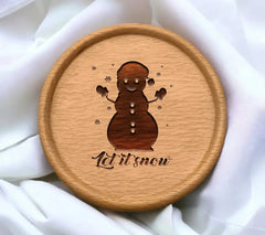 Kawaii Snowman with Santa Hat & Scarf SVG - Christmas Clipart SVG