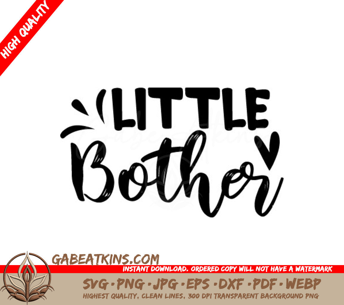 Little Brother SVG Design - on White Background SVG