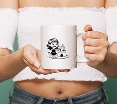 Little Girl Building Sandcastle SVG - Kids Activity Illustration SVG