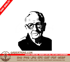 A Man Wearing Glasses SVG - Kind Grandfather SVG