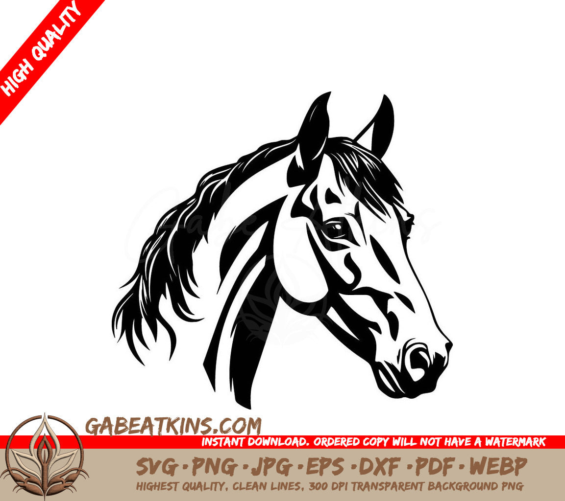 A Horses Head SVG - Kind Horse SVG