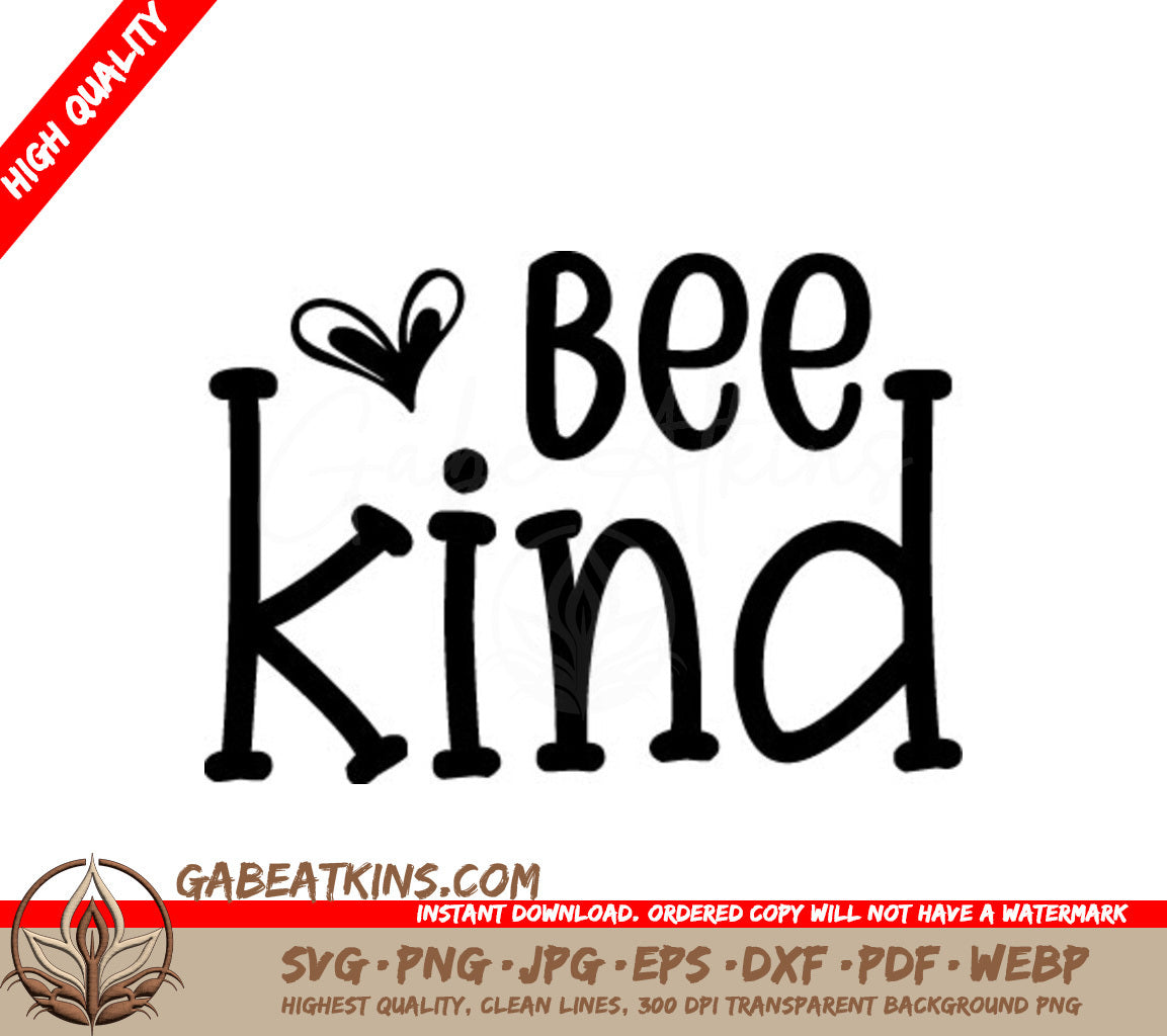 Bee Kind SVG - Heart Design SVG