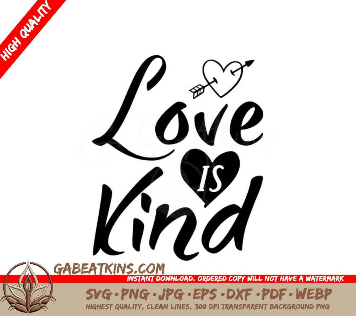 Love Is Kind Arrow Heart SVG - Sign SVG