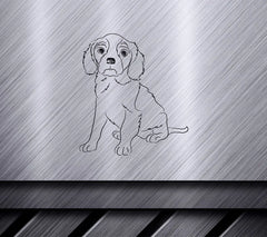 King Charles Cavalier Spaniel Puppy Sitting Down SVG - Drawing SVG
