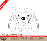 King Charles Cavalier Spaniel Face -  SVG Drawing SVG