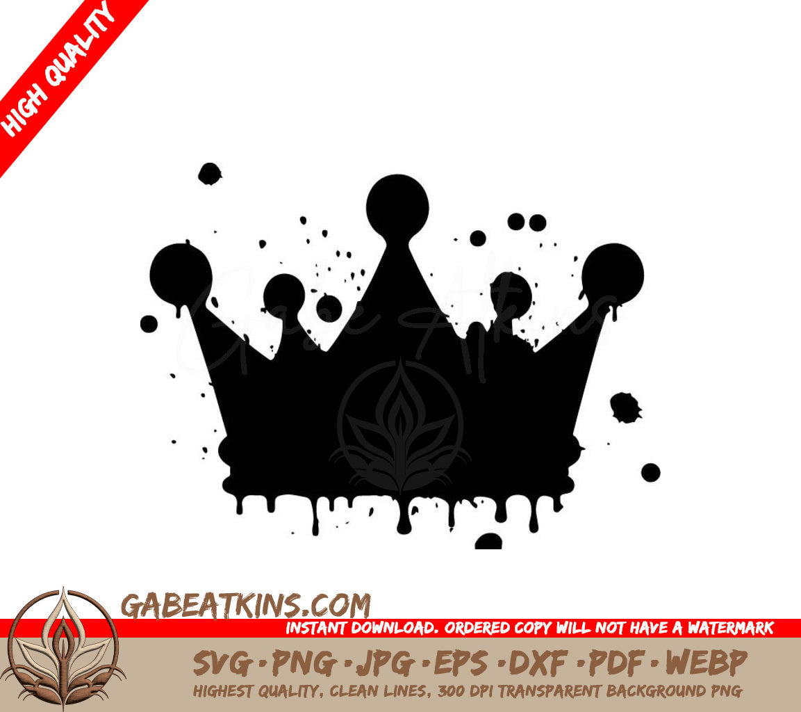 Crown Graffiti SVG - Hip Hop Street Art Vector SVG