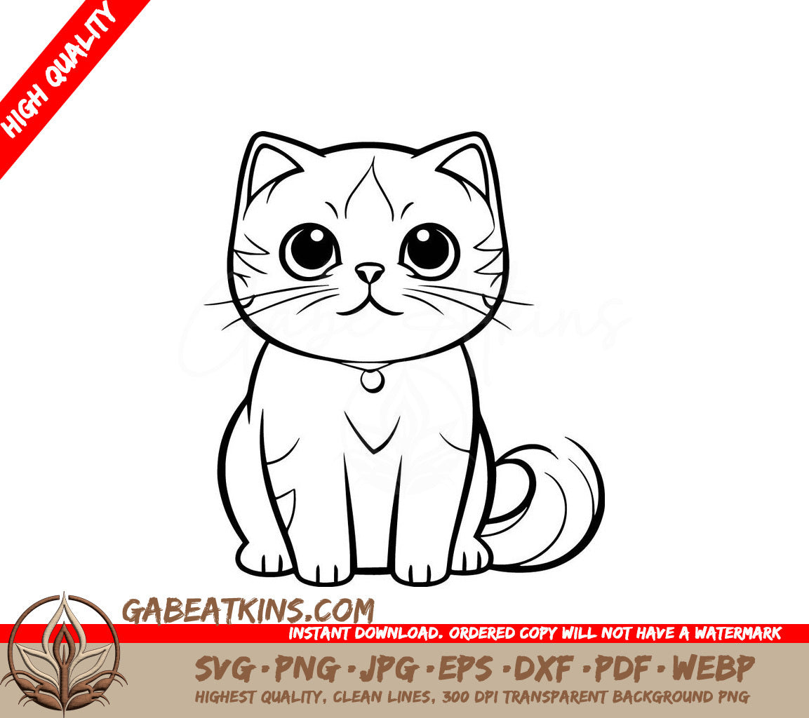 A Cat With A Collar SVG - Kitty Charm SVG