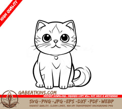 A Cat With A Collar SVG - Kitty Charm SVG