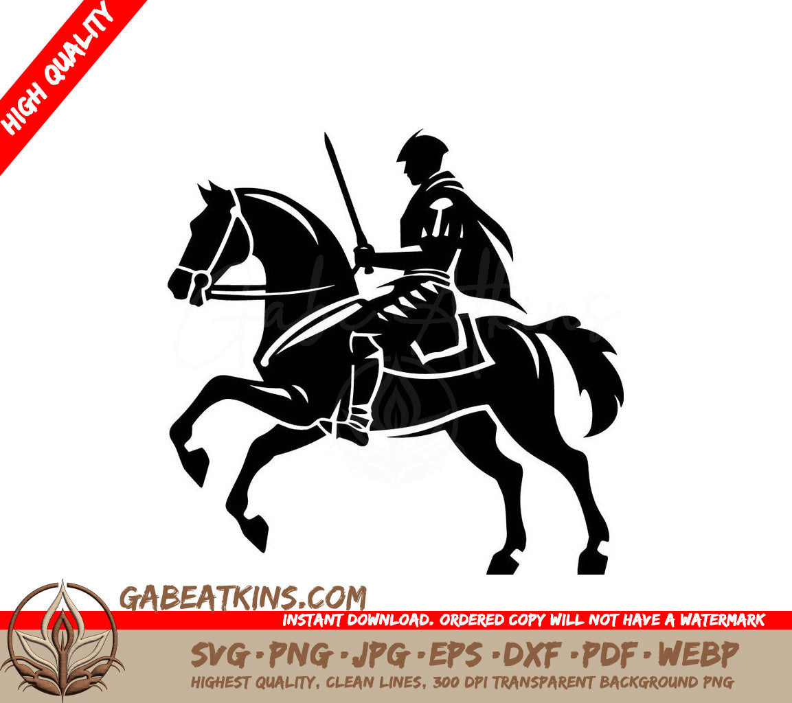 A Knight Riding A Horse SVG - Knight Riding Horse SVG